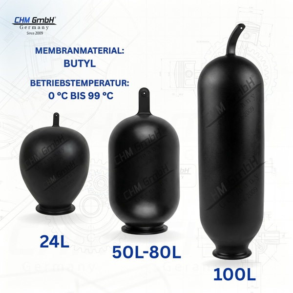 Membrankessel CF 50 L Stahl horizontal max. 8 Bar