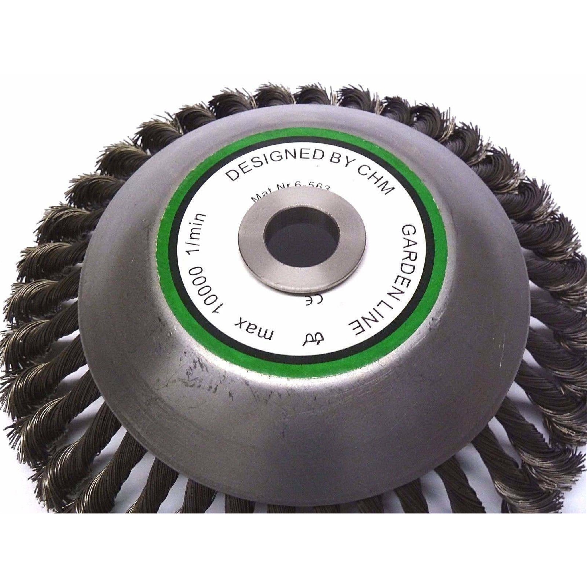 Unkrautbürste gezopft mit Adapterset M 8 und Reduzierring 20 mm