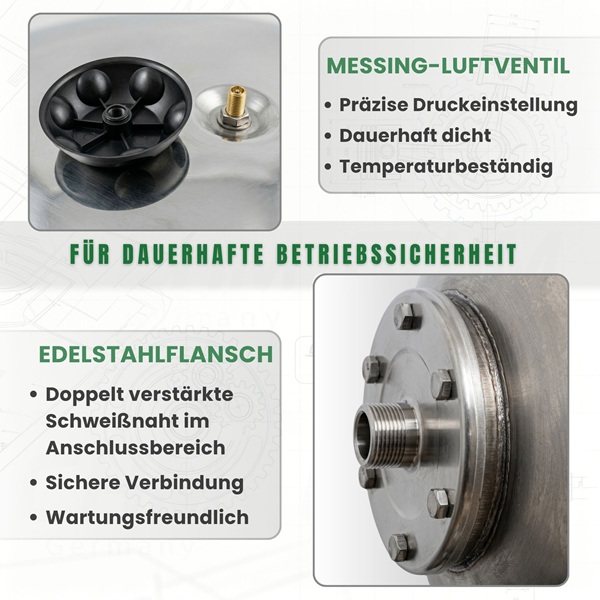 Membrankessel SCF 50 Liter Edelstahl 8 Bar