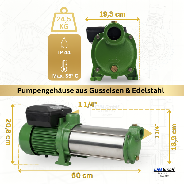 Hauswasserwerk 10 SC 150 L 10 Bar CH18 11 bar Filter schwarz
