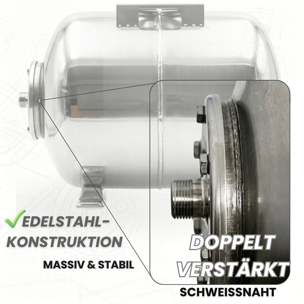 Membrankessel SCF 50 Liter Edelstahl 8 Bar