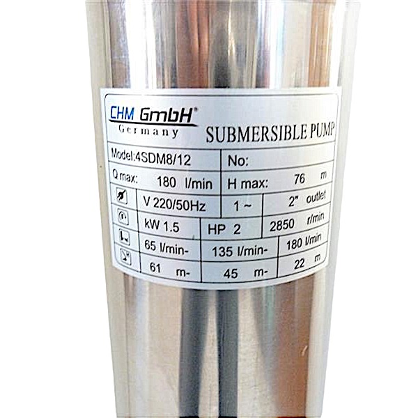 Tiefbrunnenpumpe 4SDM8/17 2,2 Kw 10,7 Bar