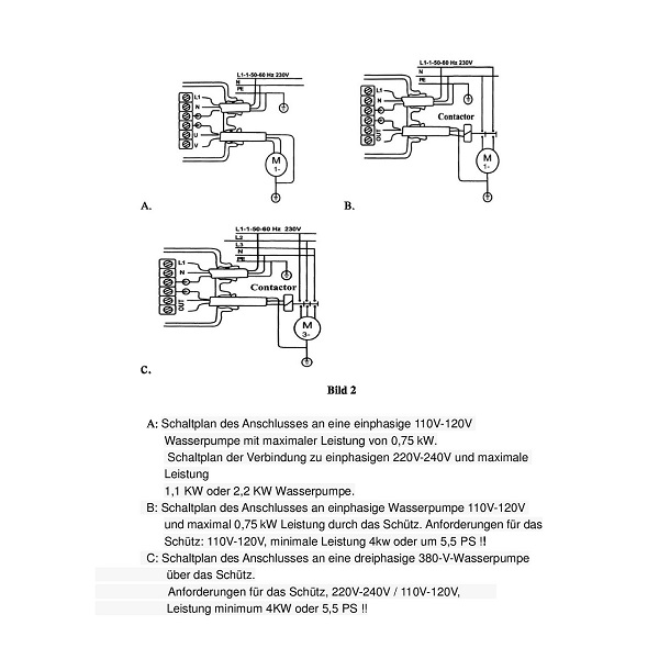 Pumpensteuerung CH 18 S, 2,2 KW mit Ausschaltdruck