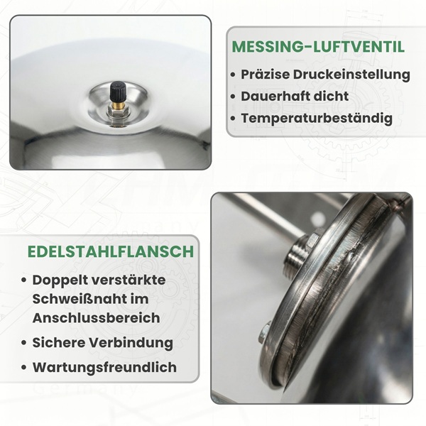 Membrankessel STVT 50 L Edelstahl 8 Bar vertikal